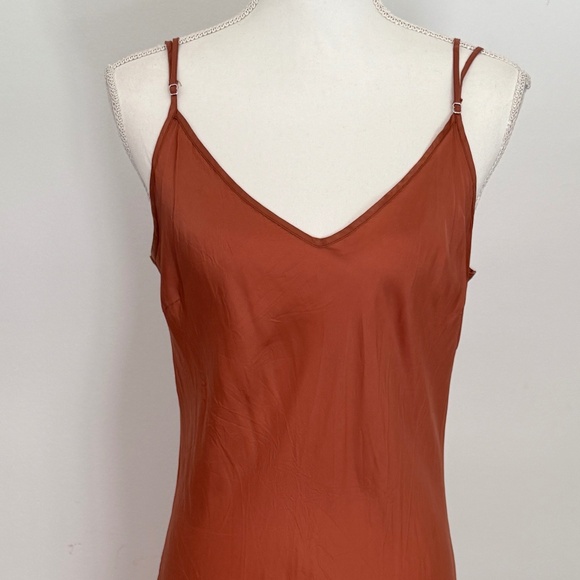 The Organic Ankle Slip Maxi Long Dress by John Patrick Umber Rust Sz XL - Picture 2 of 10